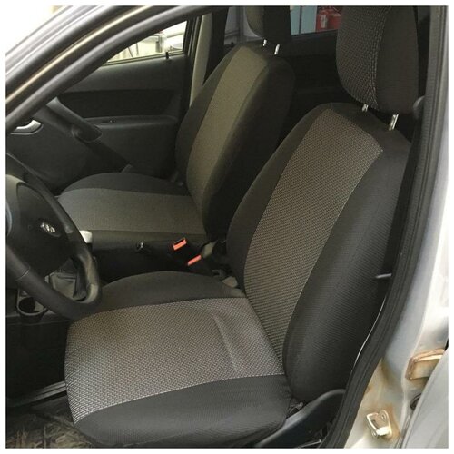 Чехлы Virazh для Lada(ВАЗ) Ларгус I 5 мест 2012-2021 г. в. (задняя спинка 40/60) жаккард черный