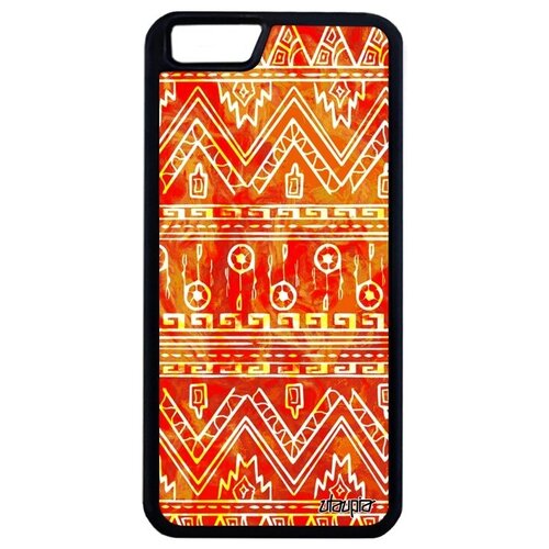 фото Яркий чехол для смартфона // iphone 6 plus // "ацтекские мотивы" декоративный фон, utaupia, оранжевый
