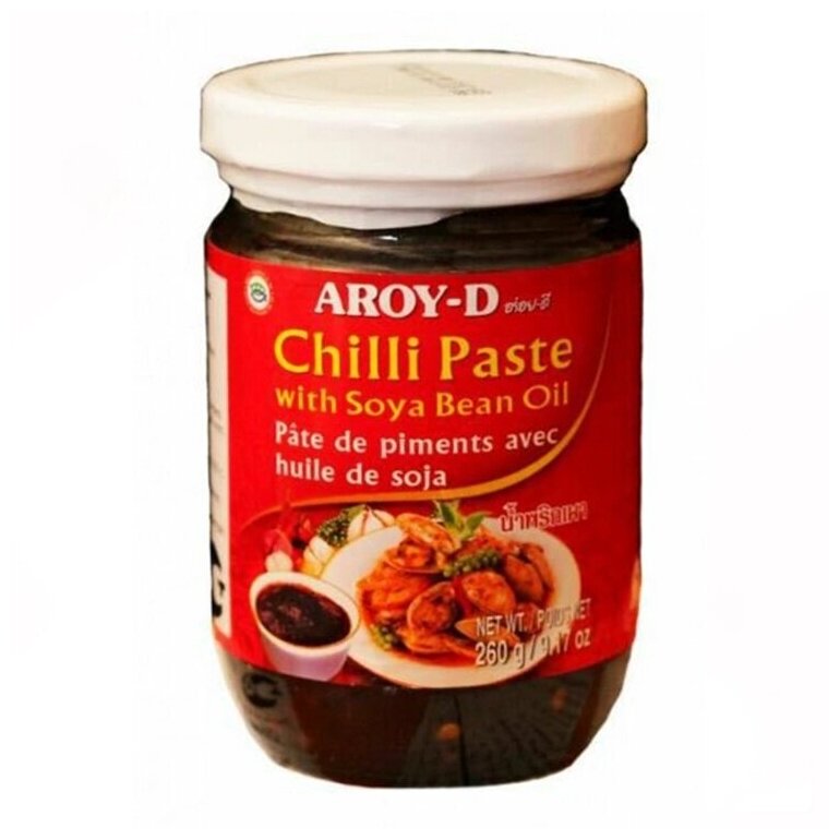 Паста чили с соевым маслом Chilli Paste with Soya Bean Oil Aroy-D 260 гр.