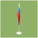 Флаг России 90х135 см, с белым металлическим флагштоком однорожковым FNW-1