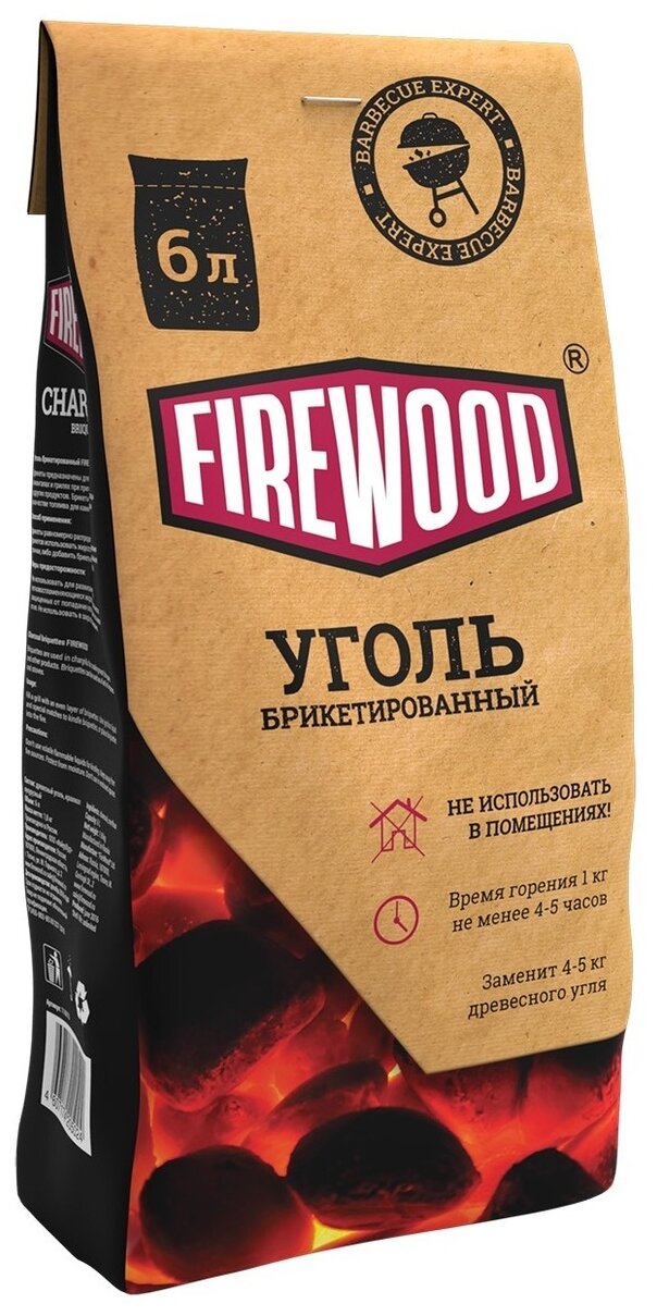 Firewood Уголь брикетированный 6л