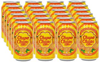 Chupa Chups Sparkling Напиток газированный апельсин, 24 шт по 345мл