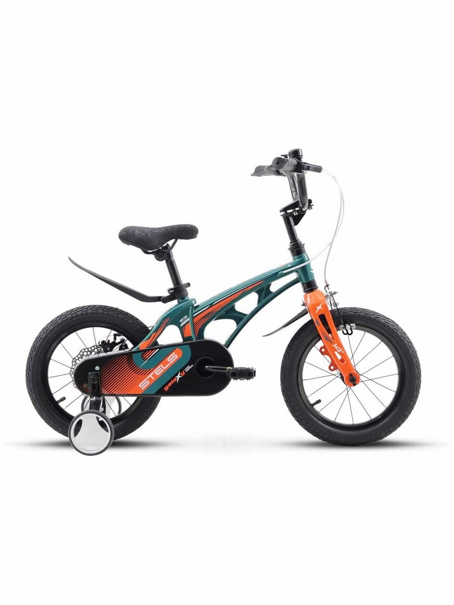Велосипед детский Stels 14" Galaxy V010 2021 года темно-зеленый