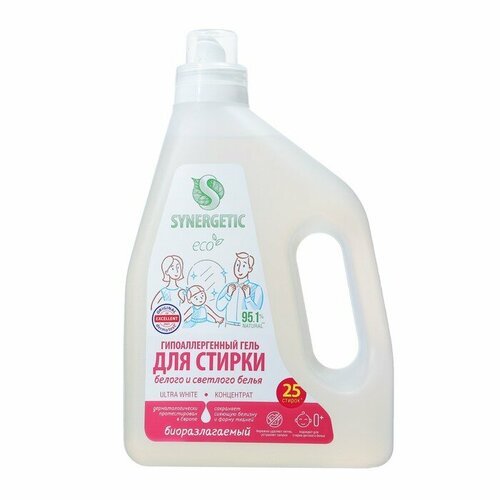 Гель для стирки белого белья SYNERGETIC 15 л 673₽