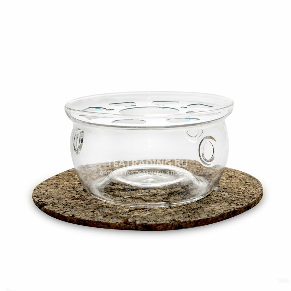 фото Стеклянная Подставка Под Чайник С Подогревом От Свечи Superlife. Подставка Под Горячее, Диаметр 12.5 см х 12.5 см, 1 шт