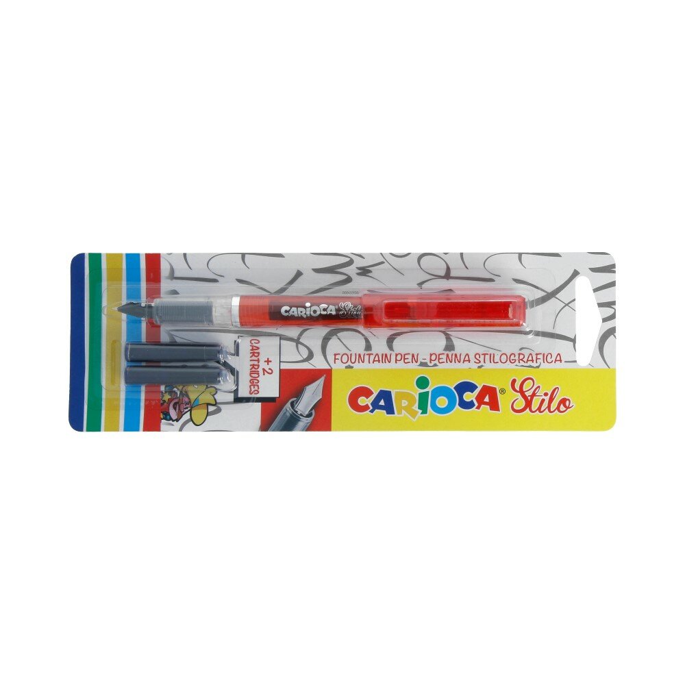 Ручка перьевая "Carioca" Stilo +2 картриджа, корпус ассорти 42303