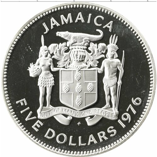 Клуб Нумизмат Монета 5 долларов Ямайки 1976 года Серебро Норман Манлей