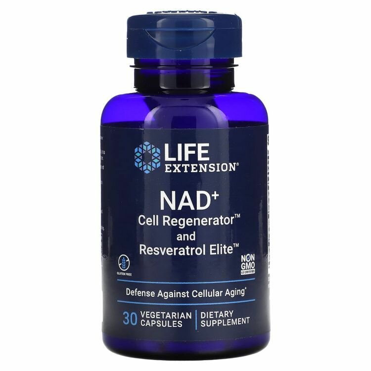 Life Extension, NAD+, регенератор клеток + ресвератрол, Cell Regenerator & Resveratrol Elite, 30 капсул
