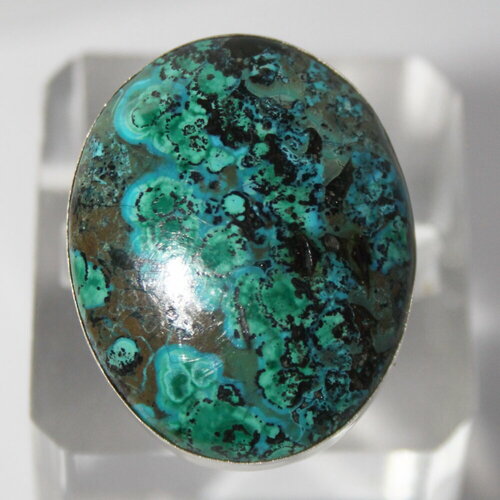 Кольцо True Stones, хризоколла, малахит, размер 18, голубой, коричневый кольцо с камнем хризоколла и малахит true stones