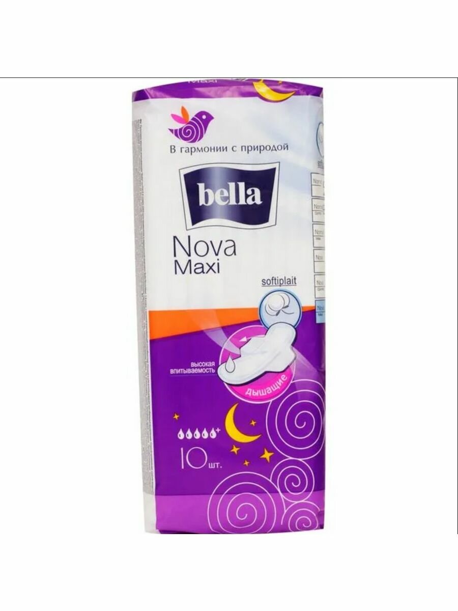 Bella Прокладки Nova Maxi мягкие ночные 10 шт