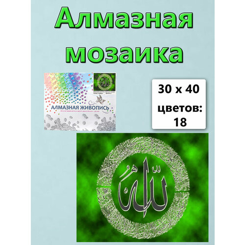 Алмазная мозаика на подрамнике 30х40 Мусульманская алмазная мозаика на подрамнике волк в снегу 30х40 см