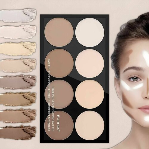 Палетка для контуринга и скульптурирования лица 01 FARRES HIGHLIGHT & CONTOUR PRO PALETTE