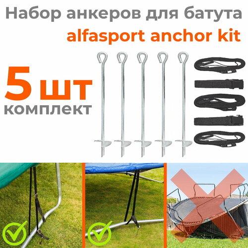 Универсальные крепления для батута Alfasport Anchor Kit (набор 5 шт)