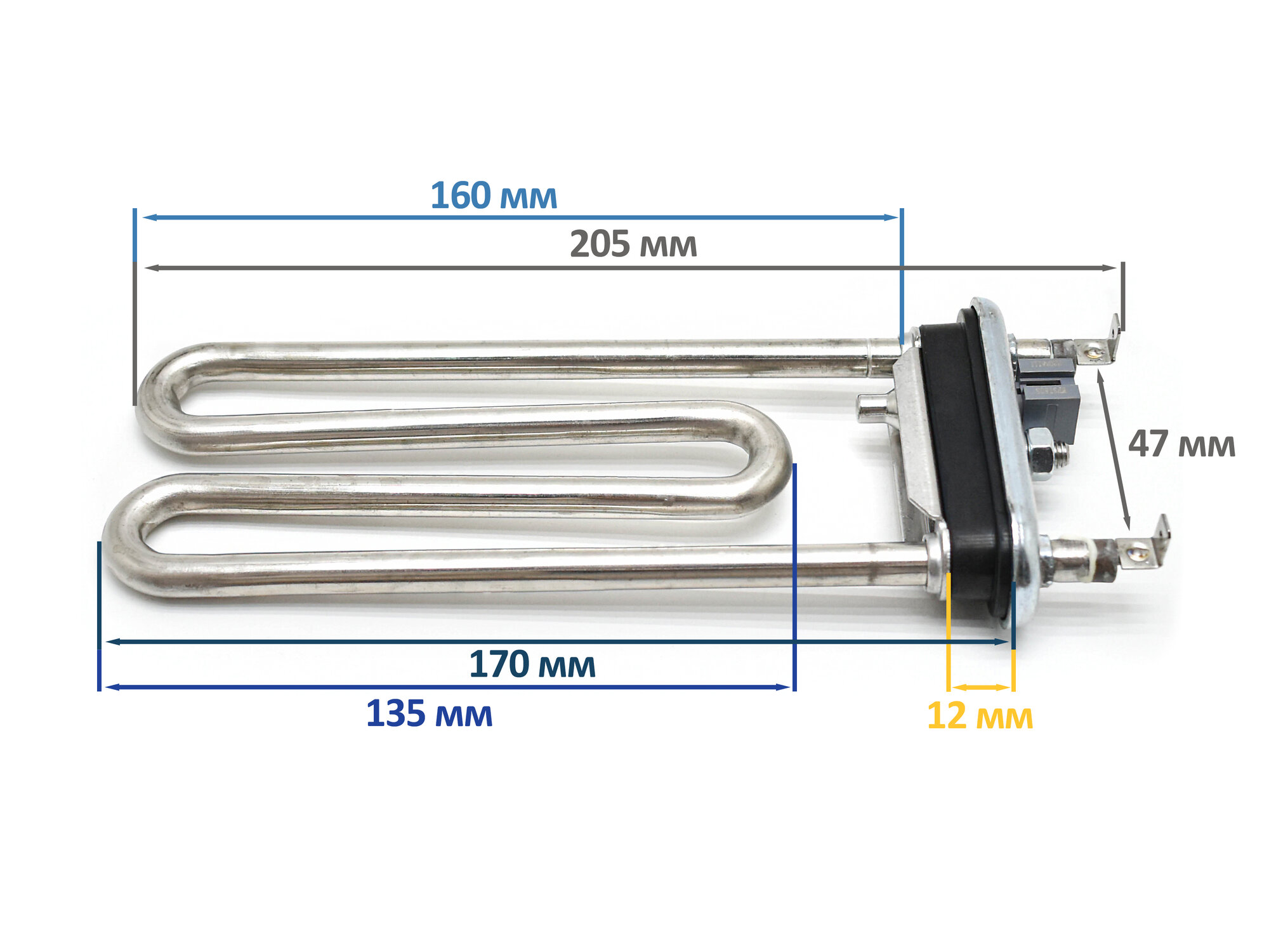 фото ТЭН для стиральной машины LG 1600W, AEG33121513, с датчиком
