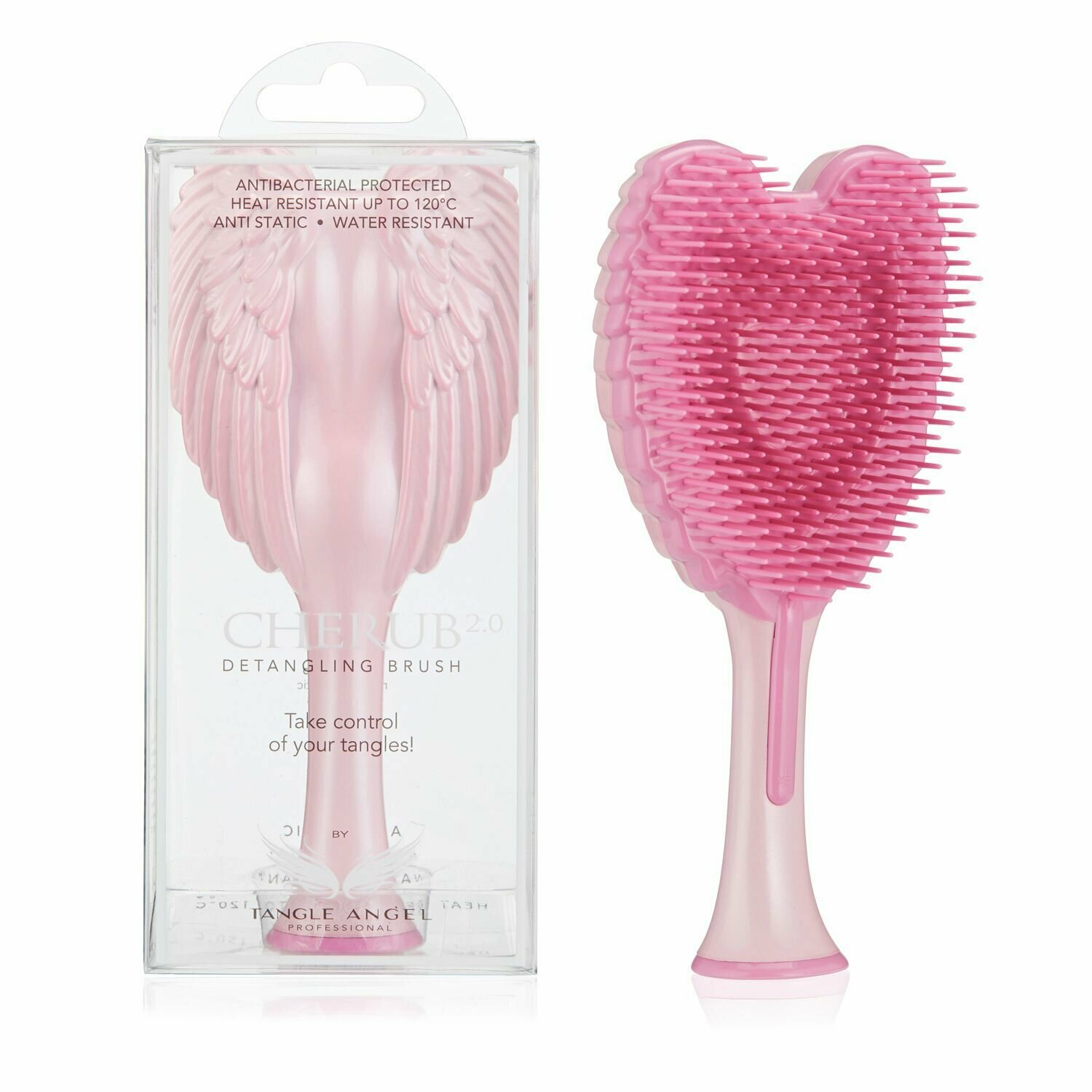 Массажная детская расческа детанглер для волос Tangle Angel Cherub 2.0 Gloss Pink
