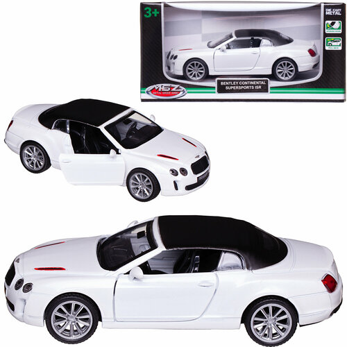 Машинка металлическая серия 1:43 Bentley Continental supersports convertible ISR, цвет белый, инерционный механизм, двери открываются - MSZ [WE-15948W]