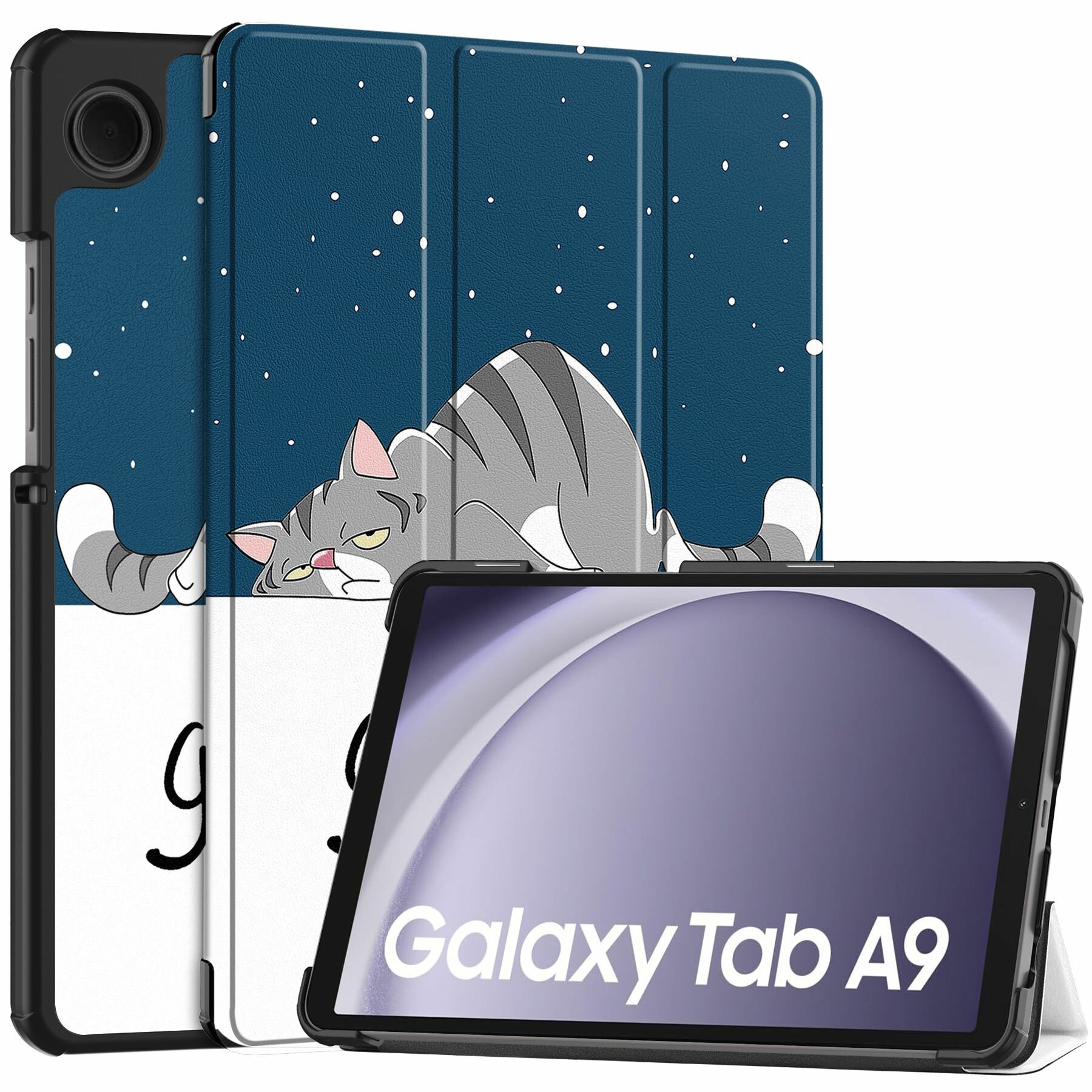 Умный чехол для планшета Samsung Galaxy Tab A9 8.7"/ SM-X110, SM-X115, cонный кот