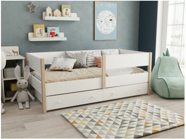 фото Кровать детская с бортиками 160*80 односпальная подростковая без ящиков, Софа, Тахта