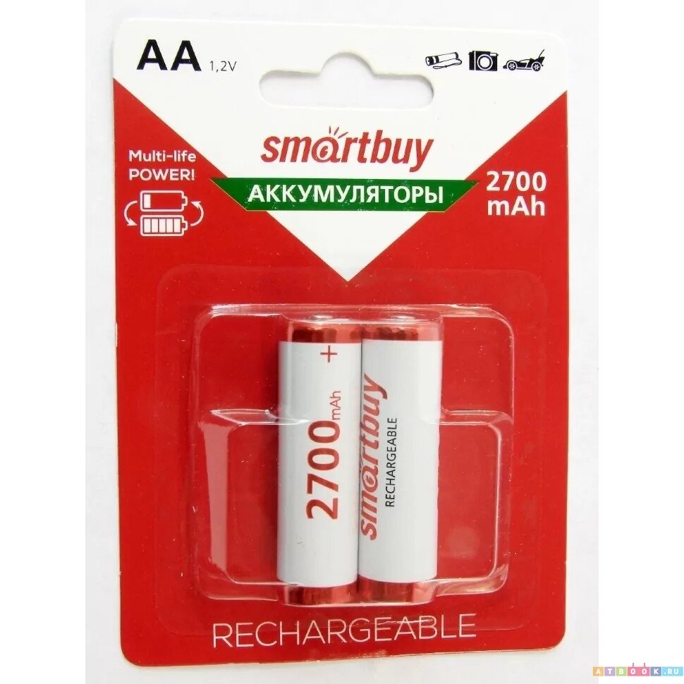 Аккумуляторы NiMh AA 2700mAh SmartBuy 2шт. в блистере