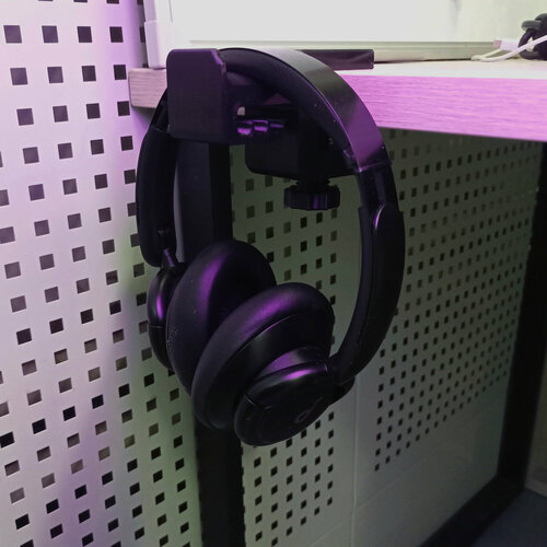 Держатель подставка для накладных наушников с креплением к столешнице черная 656₽