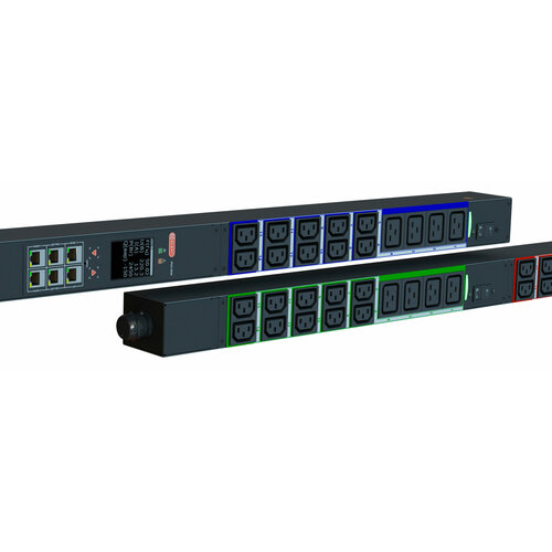 Блок распределения питания Elemy IPDU-5936 верт размещ 12xC19 30xC13 с мониторингом 3x16A IEC 60309 24м 137758₽