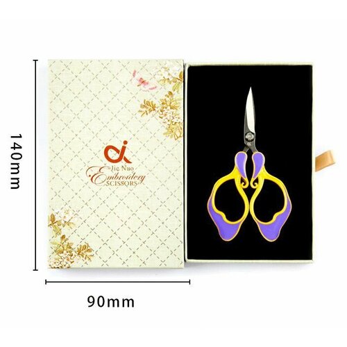 Ножницы для рукоделия декоративные. Стиль - персик Размер 10,8 см. Цвет - зел./фиол. / SKC-Wanda, PHS-PG