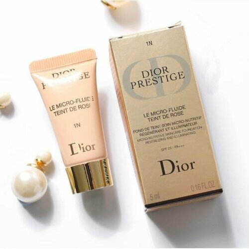 Оттеночный флюид С микрочастицами розы DIOR PRESTIGE LE MICRO-FLUIDE TEINT DE ROSE (1N, 5 мл) микропитательная сыворотка для кожи вокруг глаз dior prestige le micro serum de rose advanced 20 мл