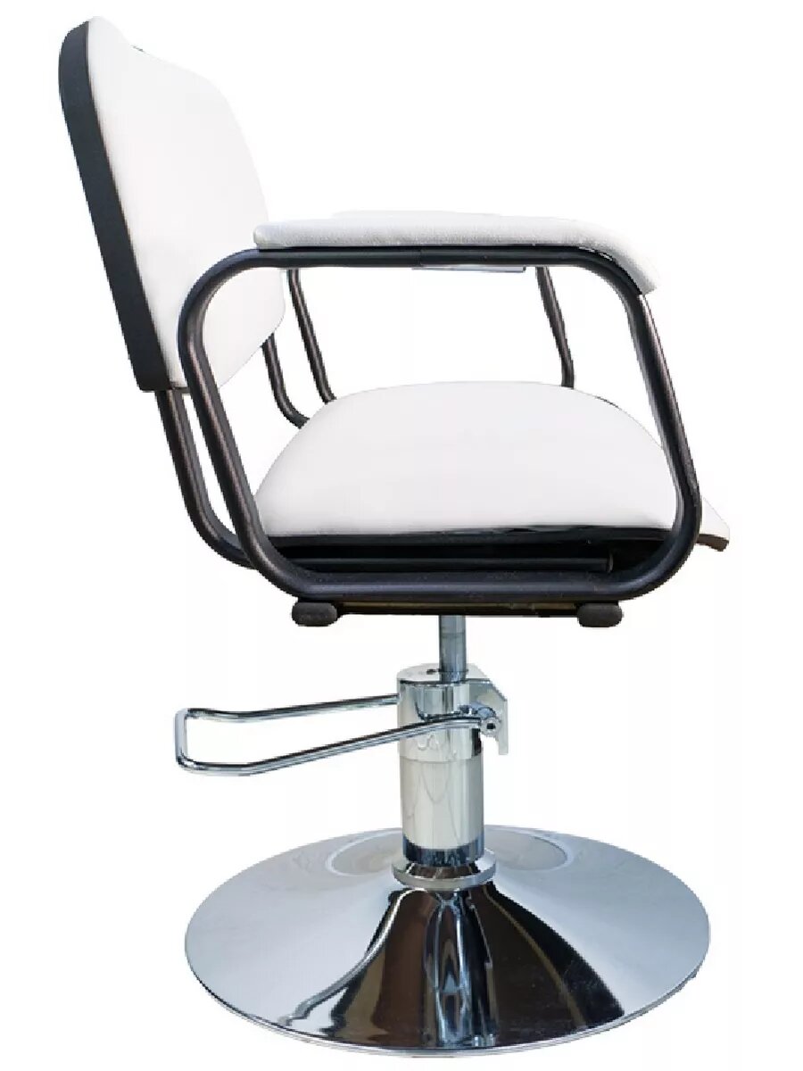 Кресло парикмахерское Kontakt гидравлика диск белое — фото 1