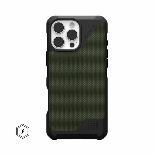 Чехол с поддержкой MAGSAFE Uag Metropolis LT ткань Kevlar для iPhone 16 Pro Max 6.9", (Kevlar Mallard) синий