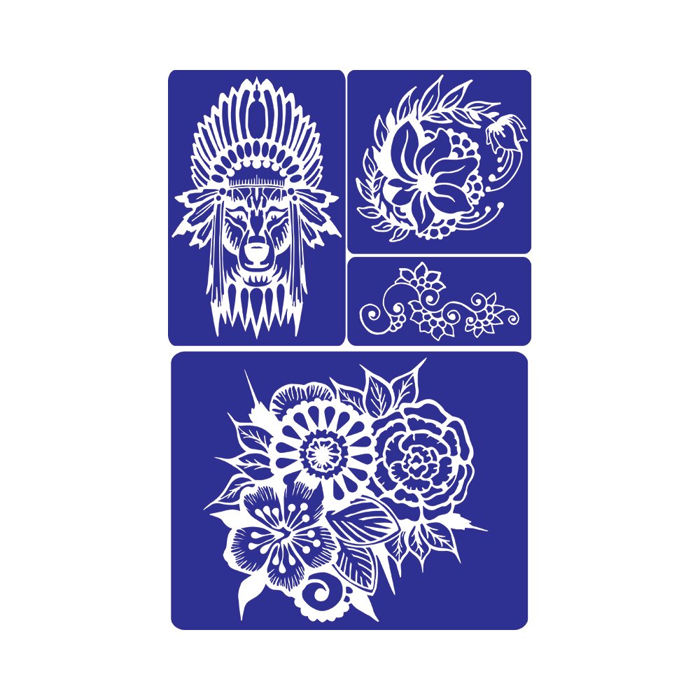 "Ники" Набор трафаретов для мехенди №1 29 x 21 см ТР019 Лайнворк