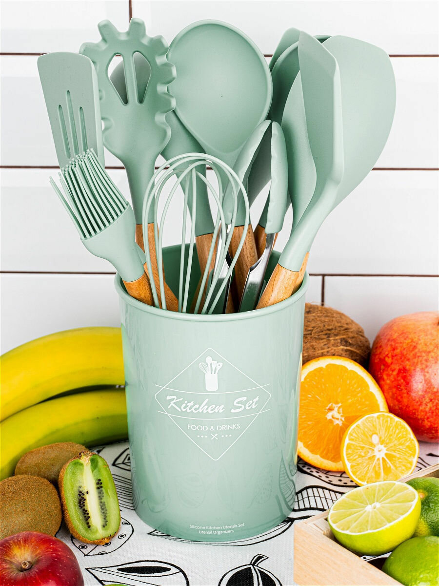 Набор навесок Kitchen Set силикон (11 шт.) мятный 32 см 11 шт. 12 см