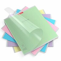 Тетрадь 12 л. линейка на скобе ErichKrause Классика CoverPrо ассорти, А5 +  56339