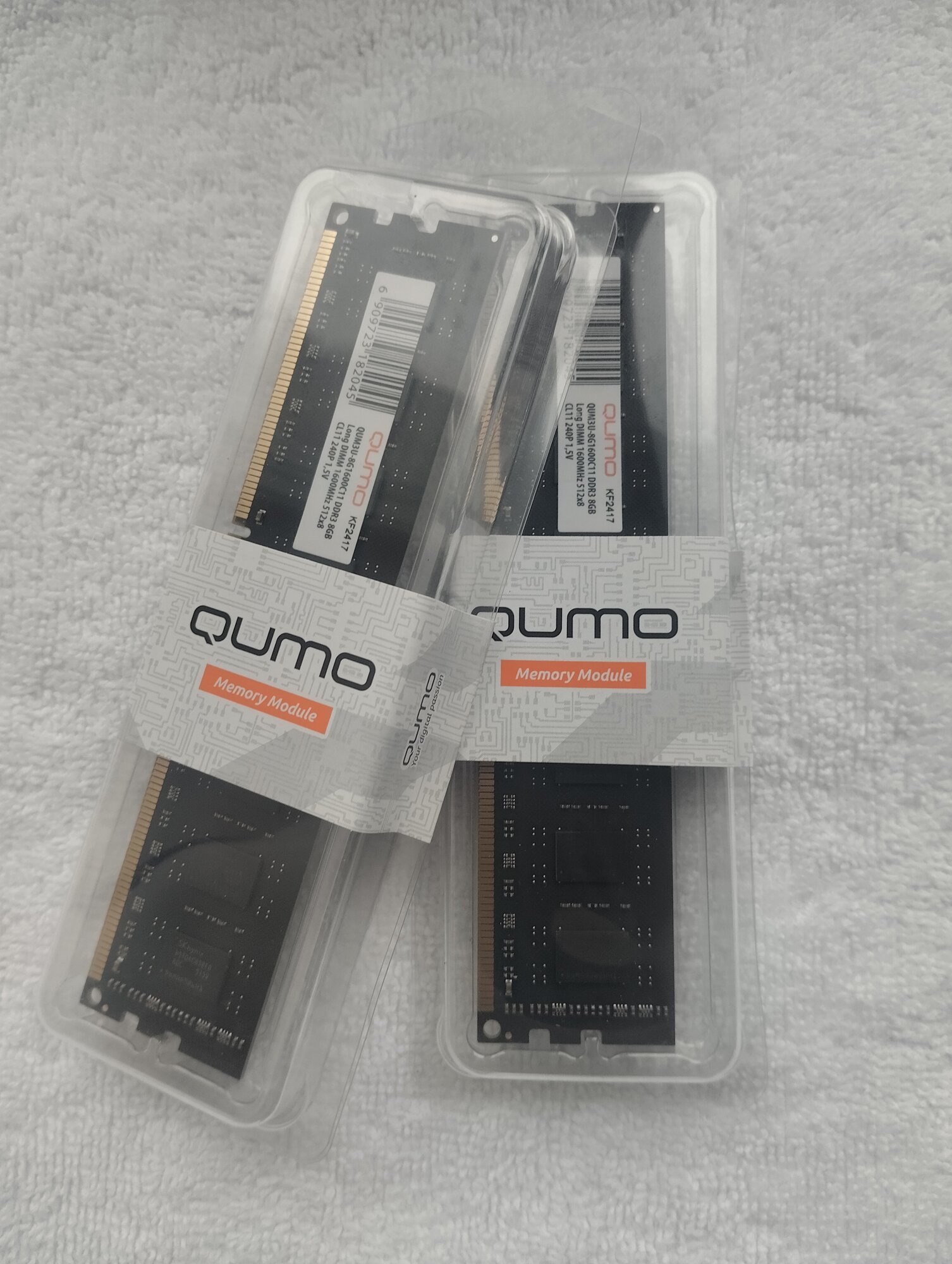 Оперативная память QUMO KF2417 (QUM3U-8G1600C11 DDR3 8GB). Long DIMM 1600 MHz 512x8. CL11 240P 1.5V. Оригинал.
