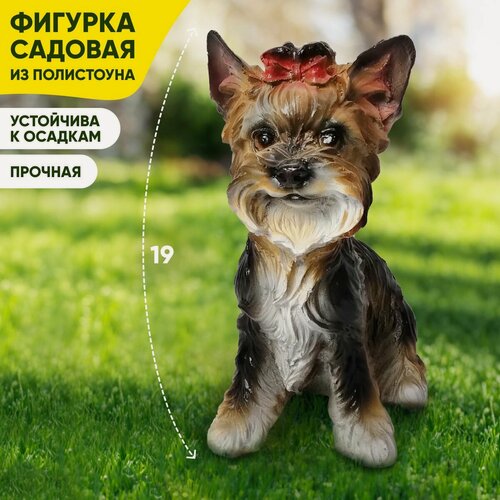 Изображение товара Фигурка садовая "Собачка йорк" из полистоуна, для сада и дачи