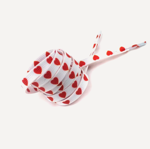 Изображение товара Спортивные шнурки "Сердечки" / Белый / 1 пара шнурков / 120 см