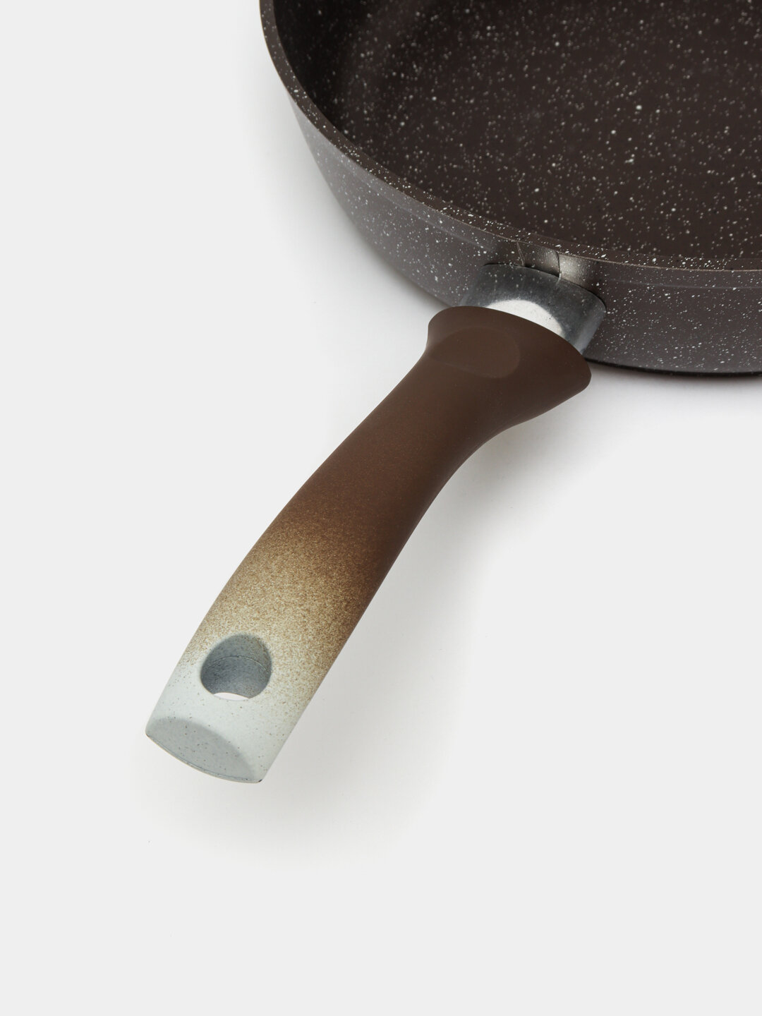 Сковорода Kukmara “Мраморная” 22 см (кофейный мрамор), с ручкой — фото 1