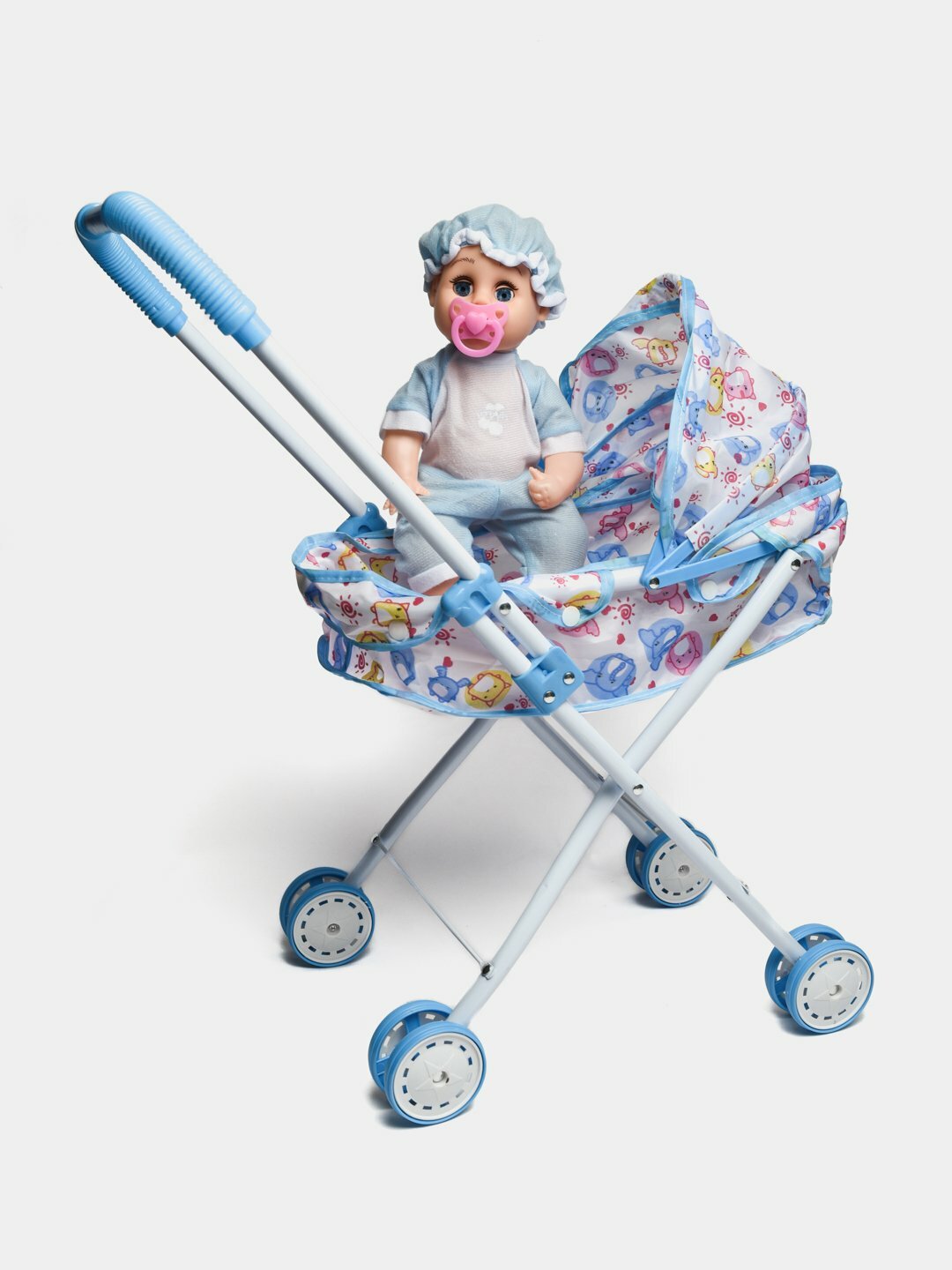 Коляска-трансформер, для кукол, для девочек, со звуком, от 3 лет, складная, цвет фиолетовый — фото 1