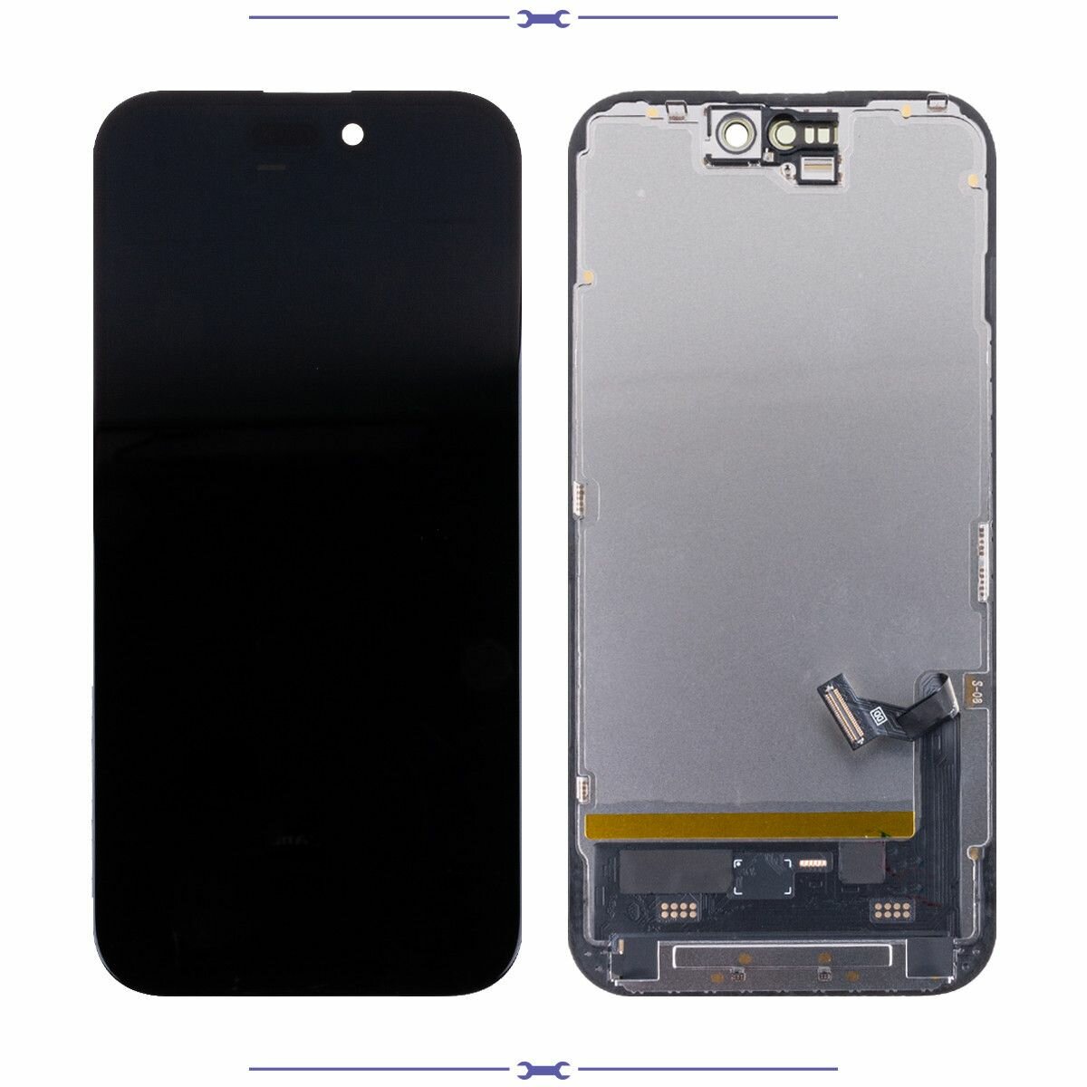 Дисплей для iPhone 15 в сборе с тачскрином Черный (Soft OLED)