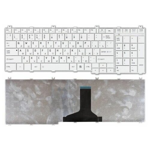 Клавиатура для ноутбука Toshiba Satellite C650 C660 C670 белая 982₽