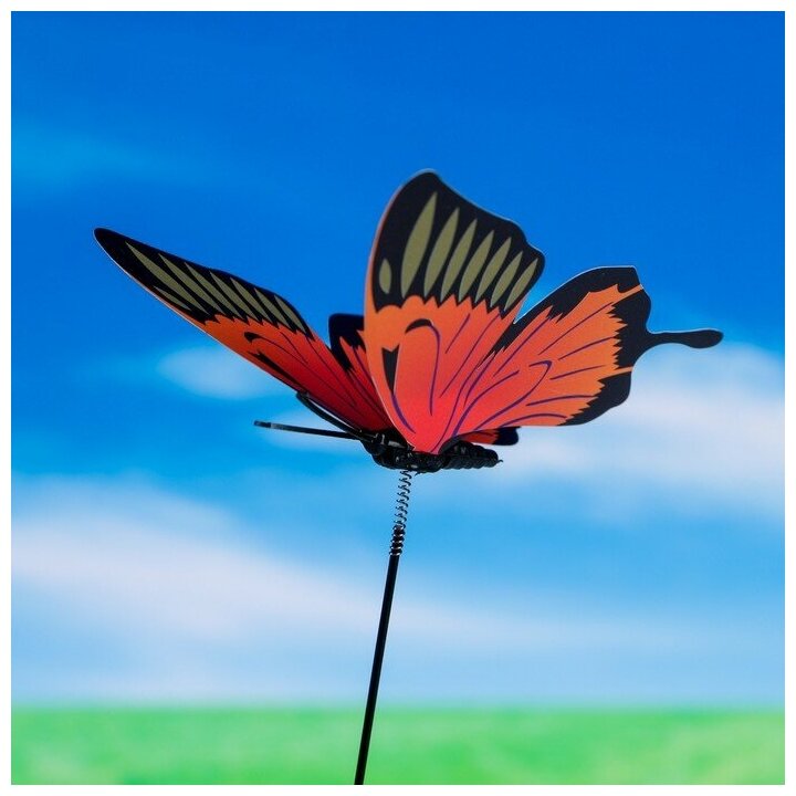 Штекер садовый "Бабочка" 8х10см, 25см, микс - фотография № 2