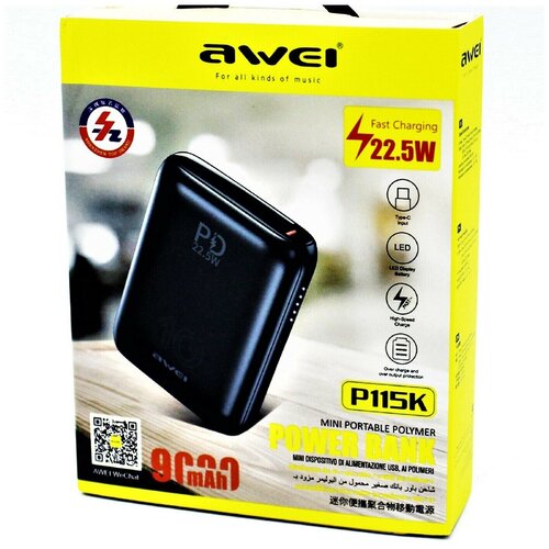 Power bank Внешний аккумулятор Повербанк P115K 9000mAh черный 290900₽