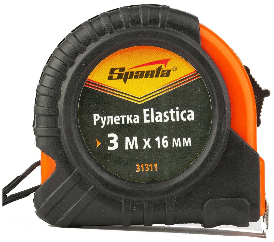 Рулетка Elastica 3 м х 16 мм обрезиненный корпус Sparta