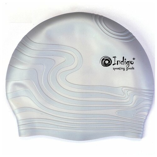 фото Шапочка для плавания silicone indigo sc300/301 волна дет серая