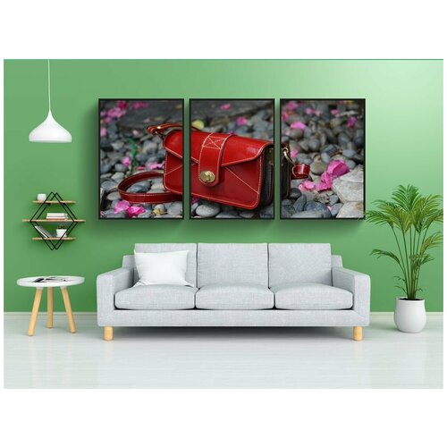 фото Набор модулных постеров для интерьера "красный, сумка, сумочка" 60x90 см. в тубусе, без рамки lotsprints