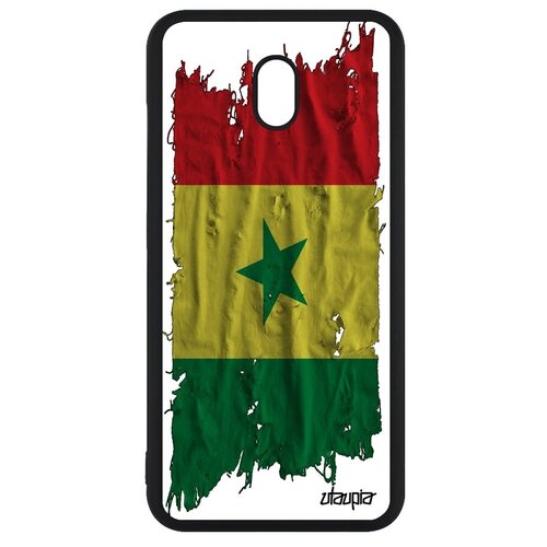 фото Ударопрочный чехол на // xiaomi redmi 8a // "флаг сенегала на ткани" дизайн государственный, utaupia, белый