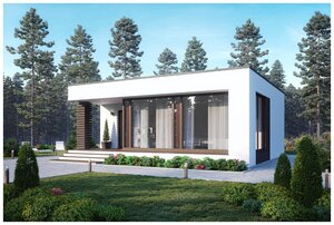 Проект <b>газобетонного</b> дома Catalog-Plans-90-94 (60,16кв. м, 9,3x9,15м, газобетон 400) баня, материал 