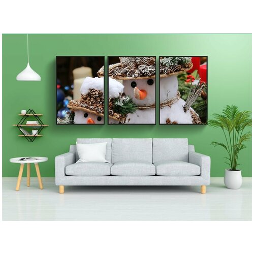 фото Набор модулных постеров для интерьера "снеговики, нюрнберг, рождественский магазин" 60x90 см. в тубусе, без рамки lotsprints