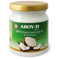 Масло кокосовое Aroy-D 100% extra virgin, 0.18 кг, 0.18 л