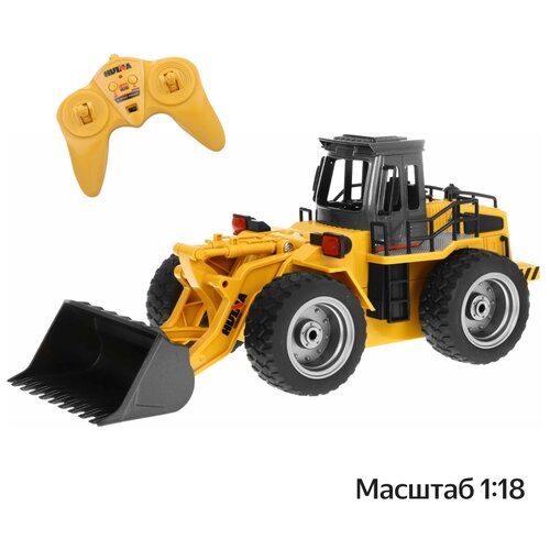 бульдозер huina hn1813 1 60 11 см оранжевый Радиоуправляемая игрушечная машина, строительная техника Бульдозер/Трактор Huina 1520 масштаб 1:18, оранжевый/чёрный