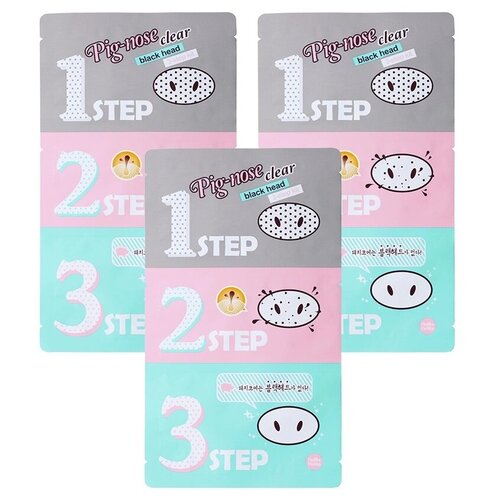 Holika Holika 3-х ступенчатый набор средств для очистки пор для лица Pig-nose Clear Black Head 3-step Kit 7г*3 шт